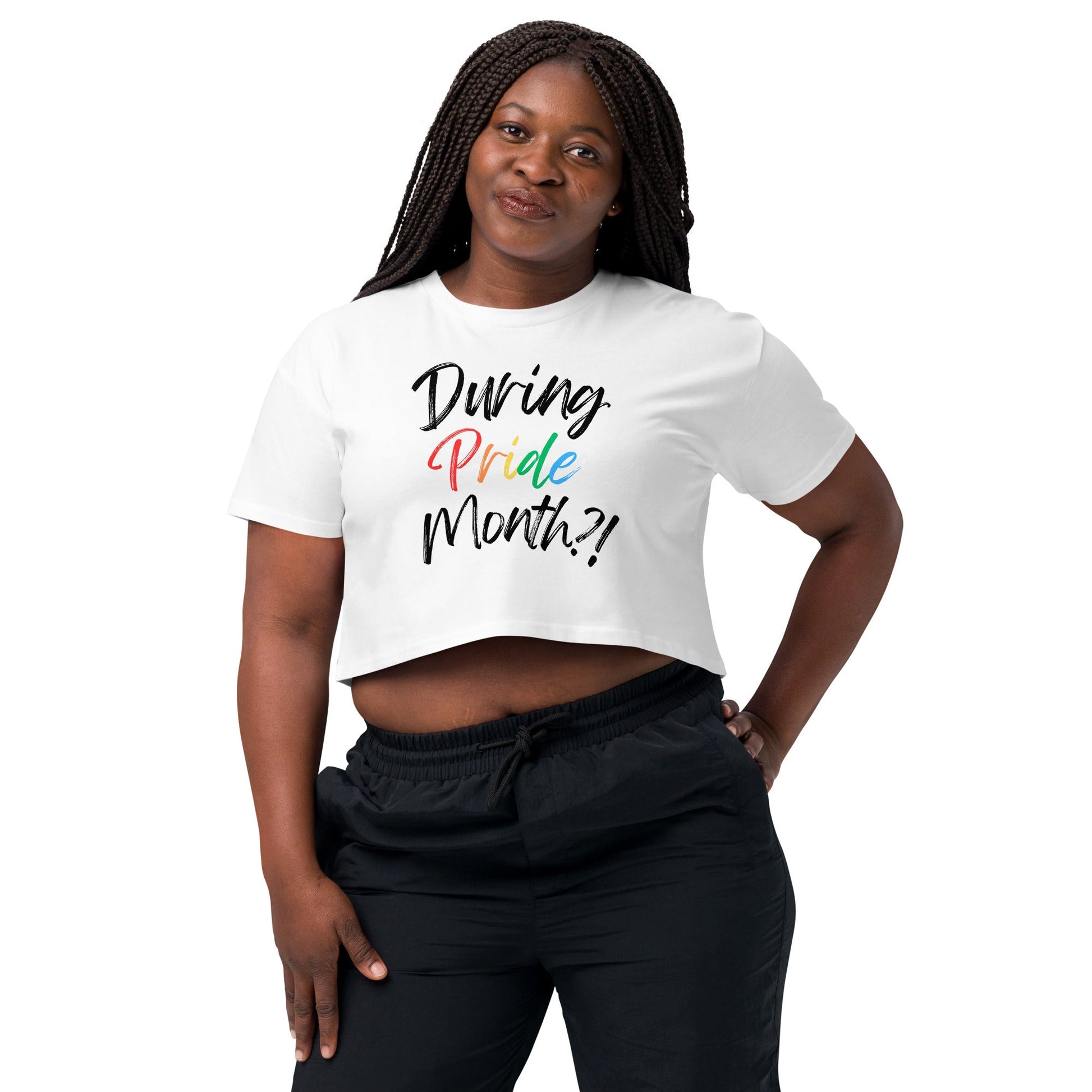 During Pride Month?! White crop top - FLAVNT
