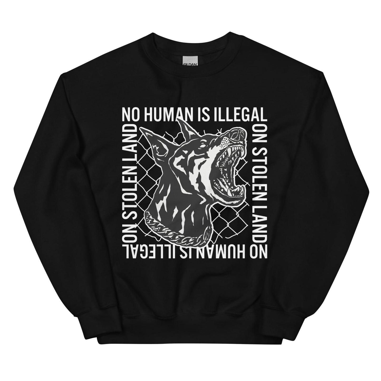 No Human is Illegal Doberman Crewneck - FLAVNT