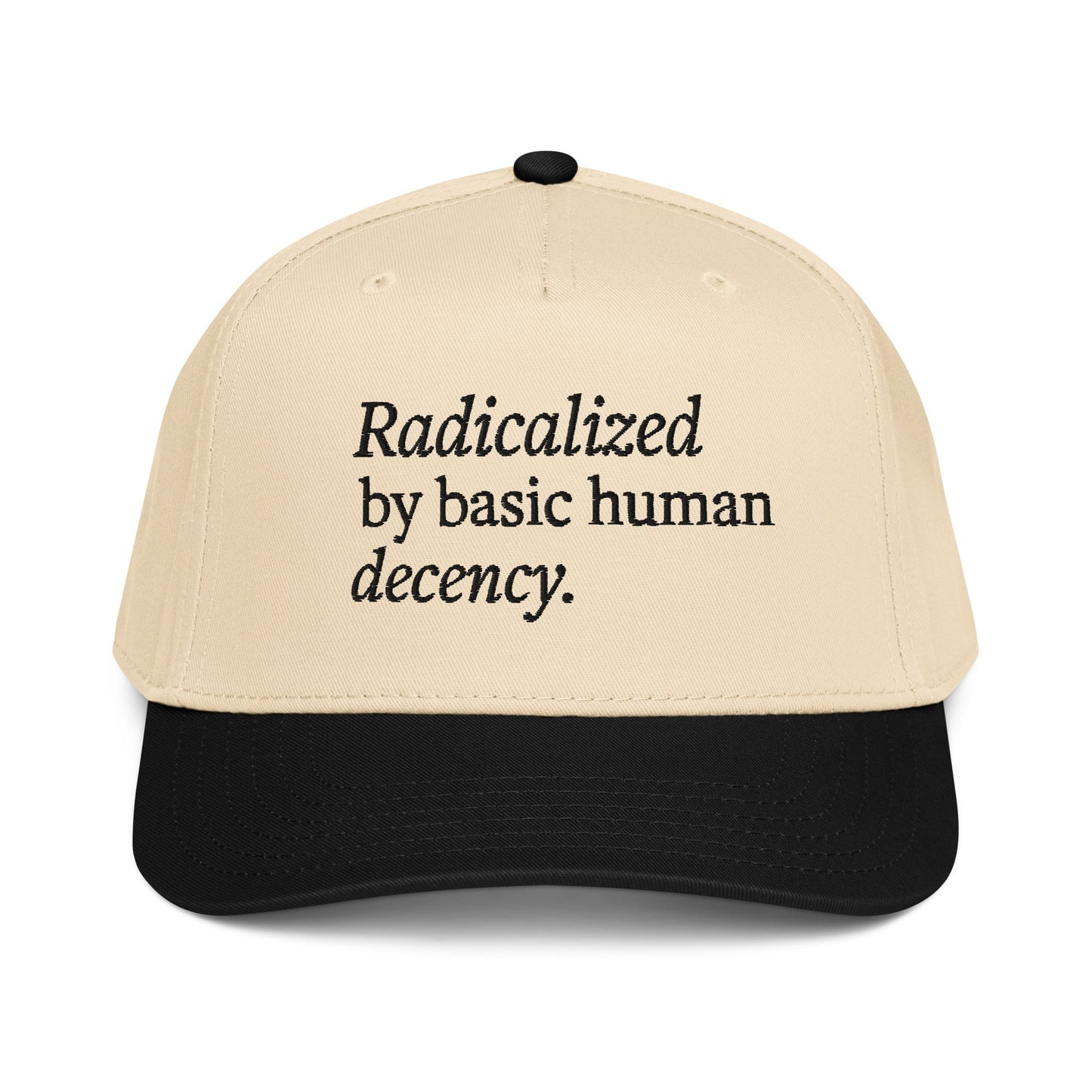 Radicalized by Basic Human Decency 2 - tone 5 panel cap - FLAVNT