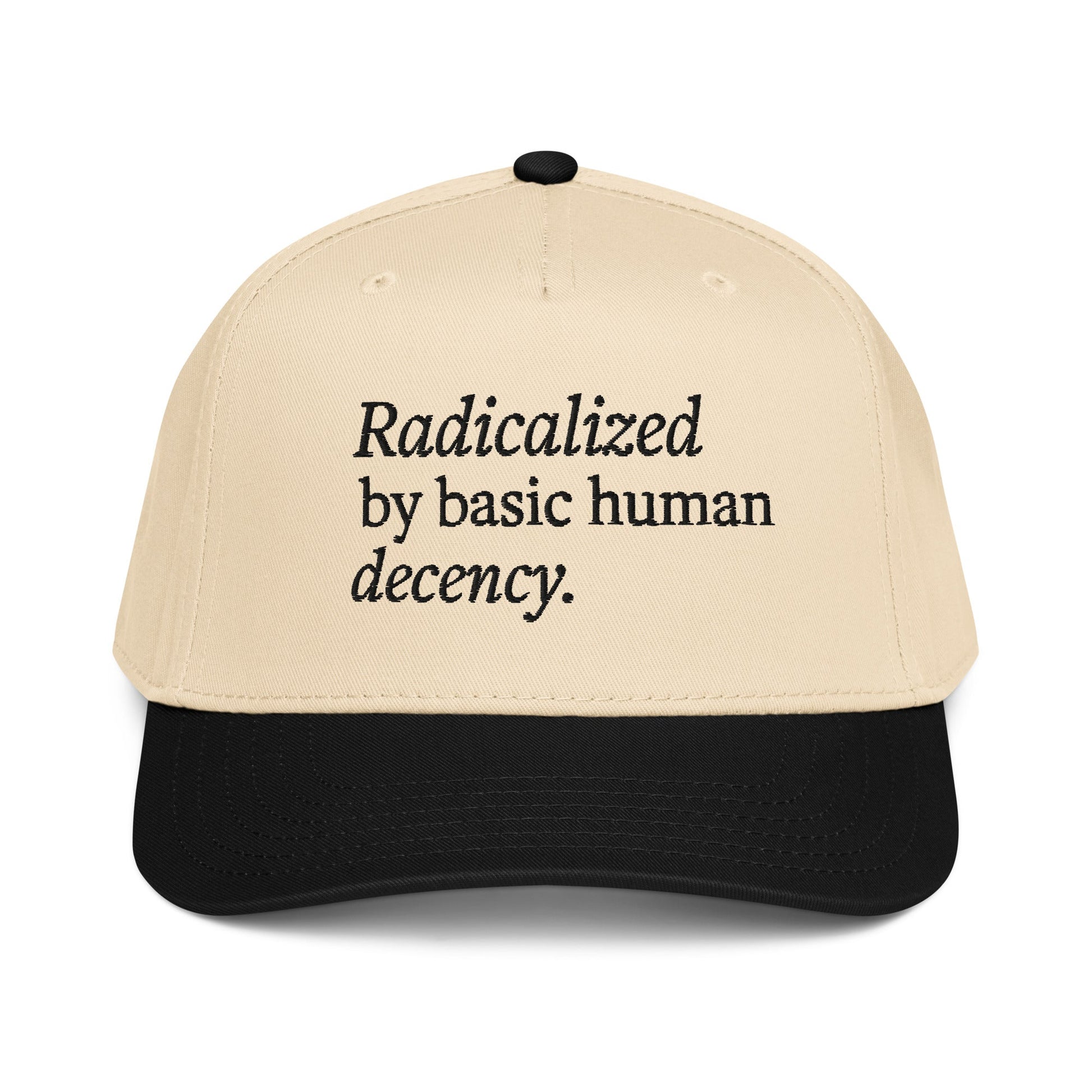 Radicalized by Basic Human Decency 2 - tone 5 panel cap - FLAVNT