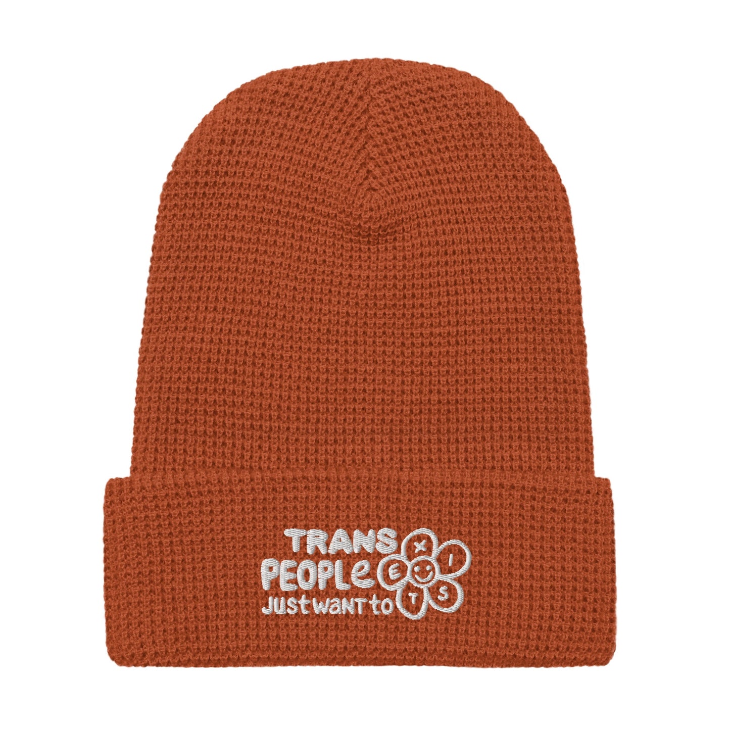 Trans People Just Want to Exist Waffle beanie - FLAVNT