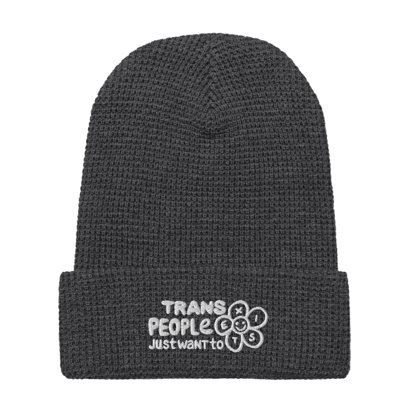 Trans People Just Want to Exist Waffle beanie - FLAVNT