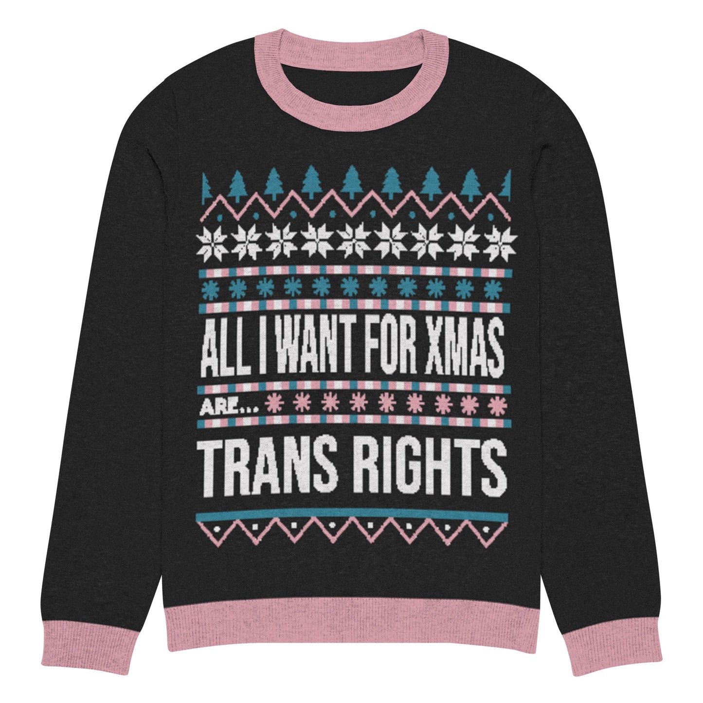 Trans Rights Knitted crew neck sweater - FLAVNT