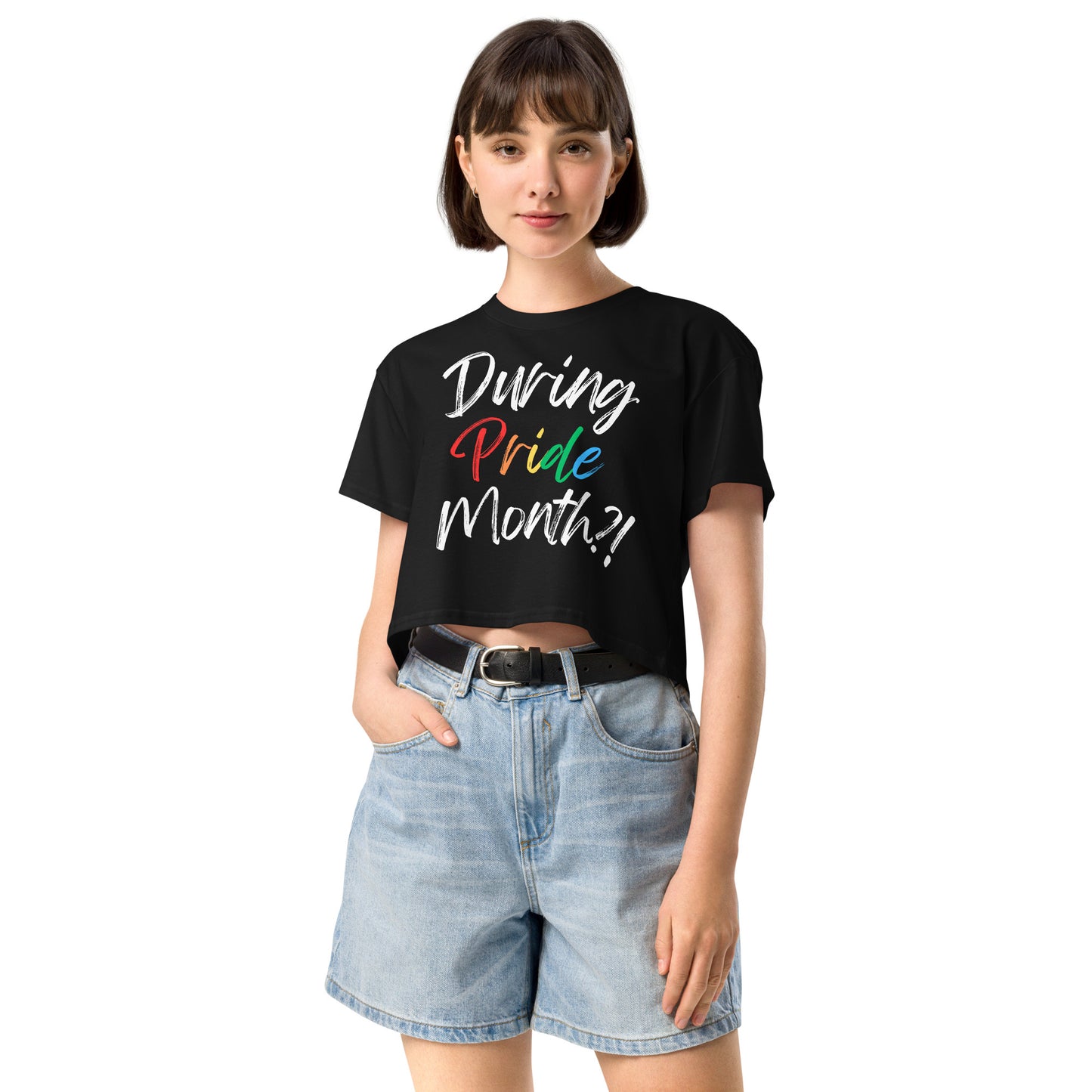 During Pride Month?! Black crop top