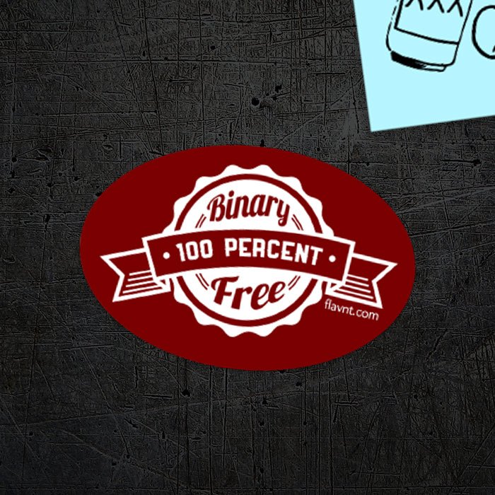 100% Binary Free Sticker - FLAVNT