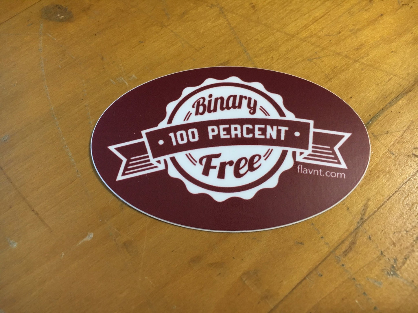 100% Binary Free Sticker - FLAVNT