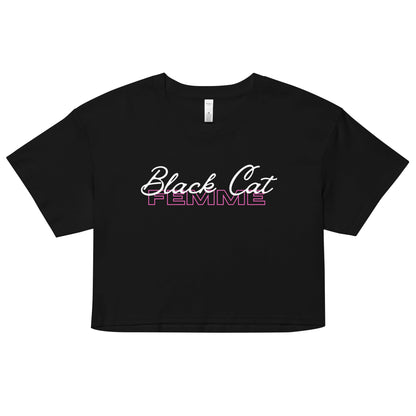 Black Cat Femme crop top - FLAVNT