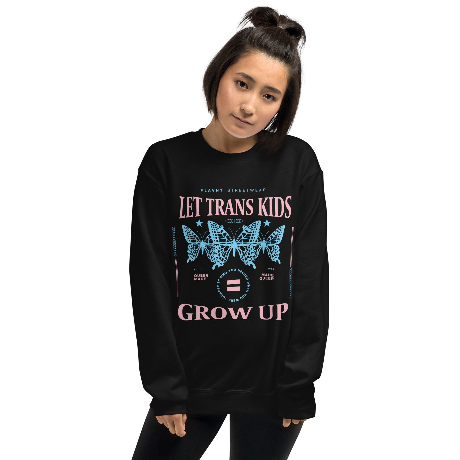 Let Trans Kids Grow Up Crewneck Sweatshirt - FLAVNT