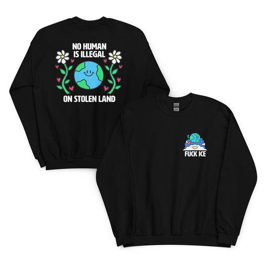 No Human is Illegal Earth Crewneck - FLAVNT
