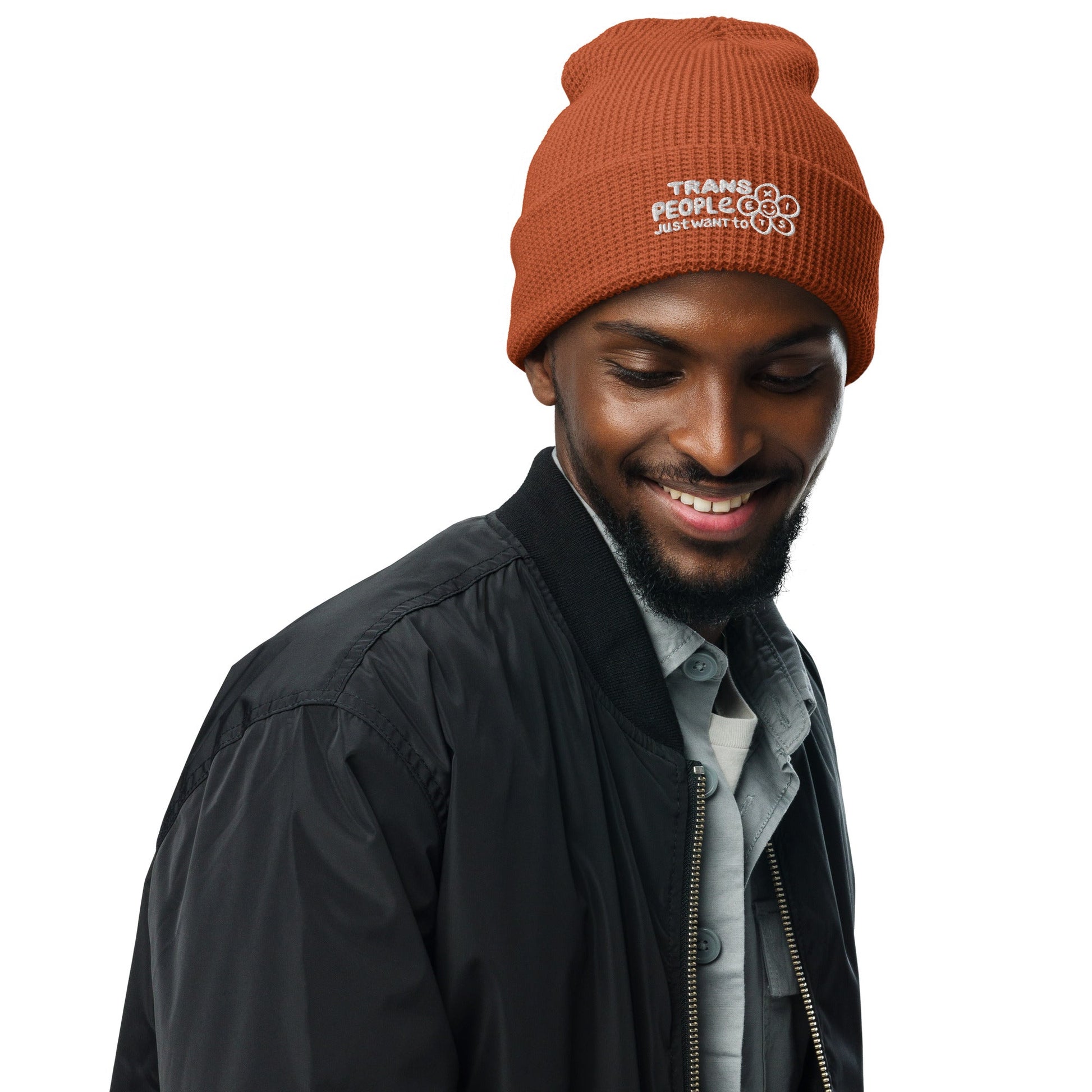 Trans People Just Want to Exist Waffle beanie - FLAVNT