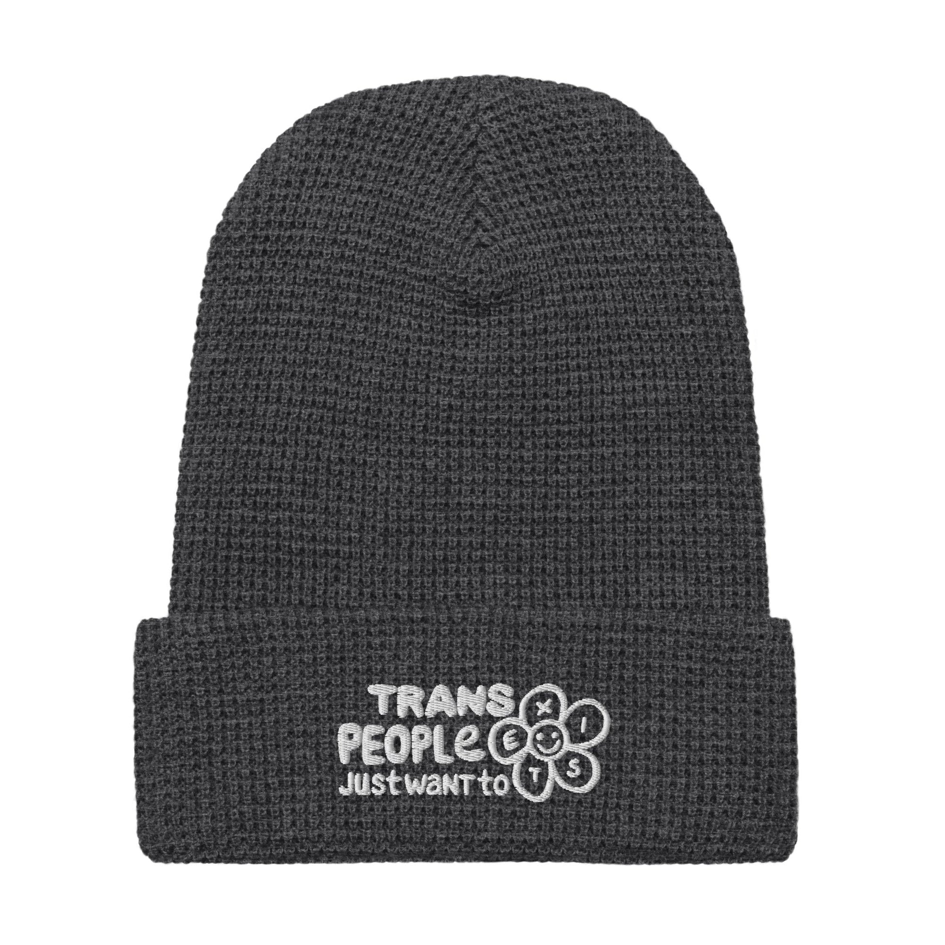 Trans People Just Want to Exist Waffle beanie - FLAVNT