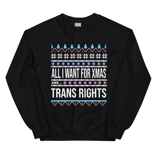 Trans Rights Christmas Sweatshirt - FLAVNT
