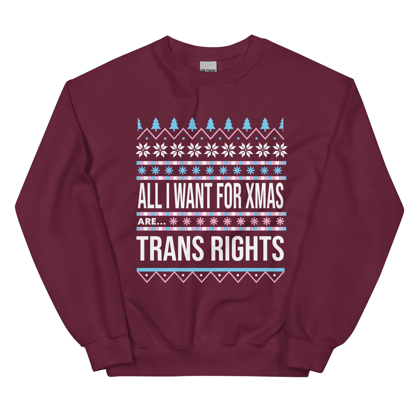 Trans Rights Christmas Sweatshirt - FLAVNT