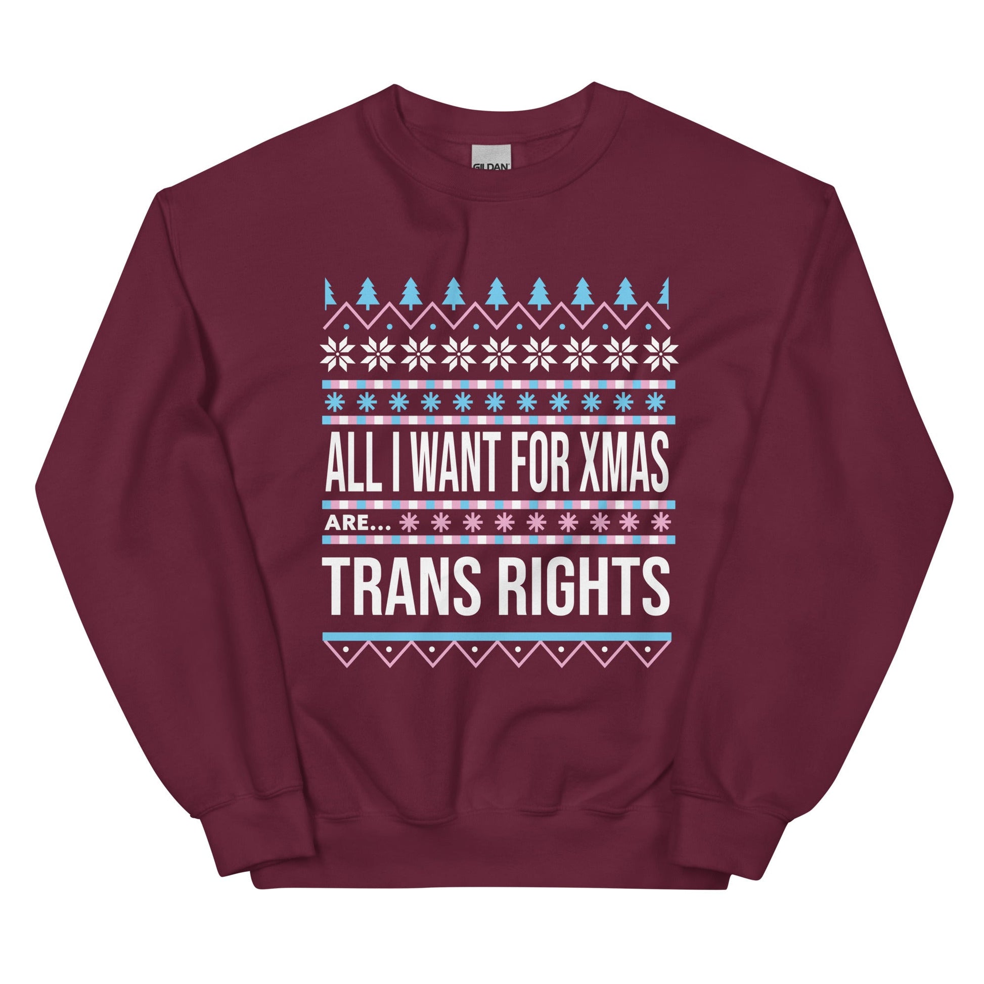 Trans Rights Christmas Sweatshirt - FLAVNT