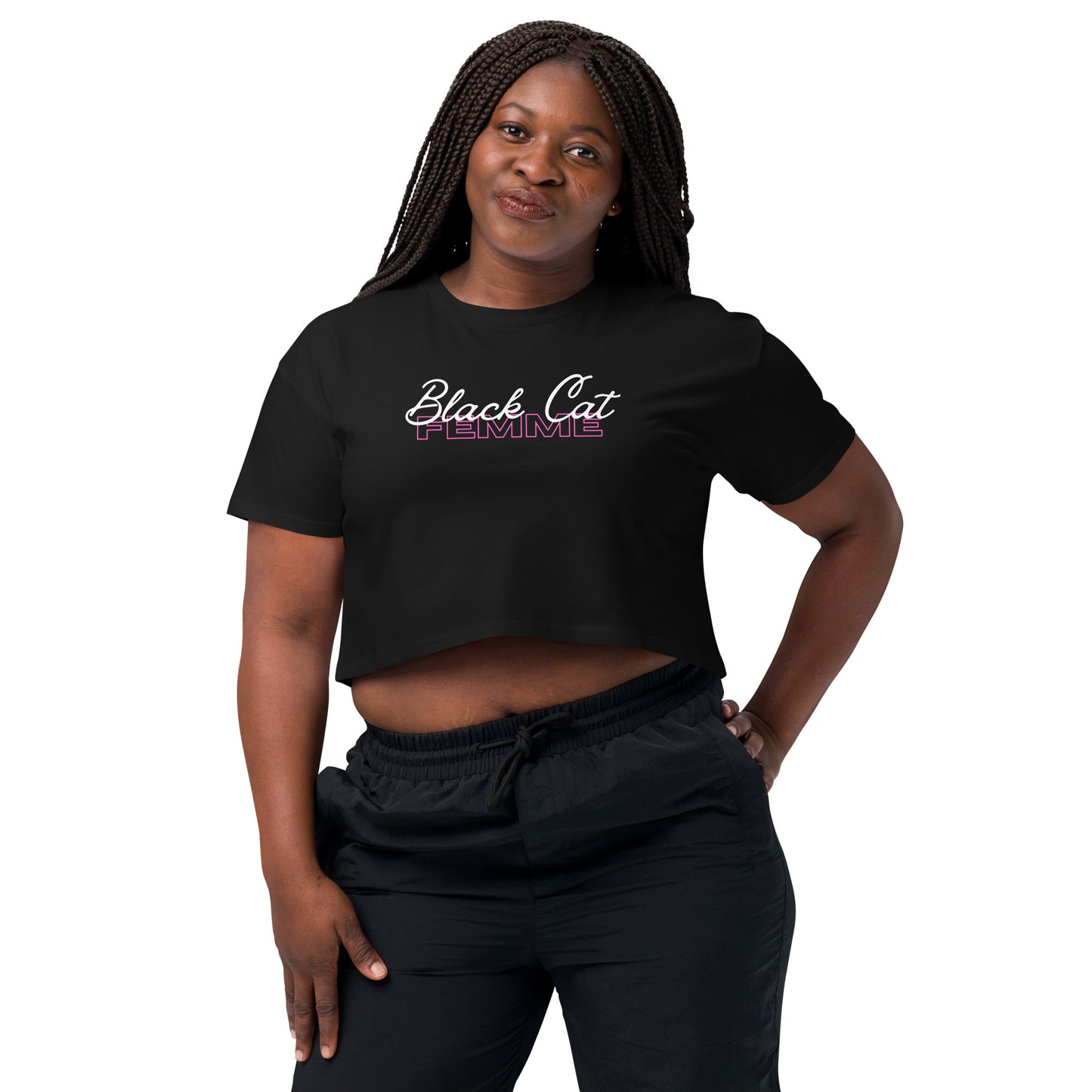 Black Cat Femme crop top