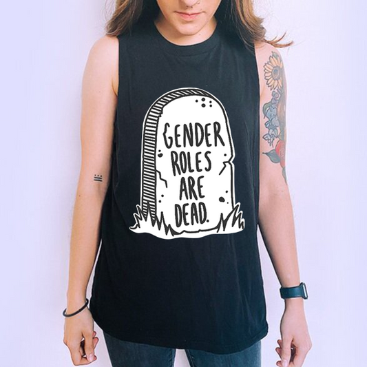 Gender Roles Tombstone Cutoff Tank